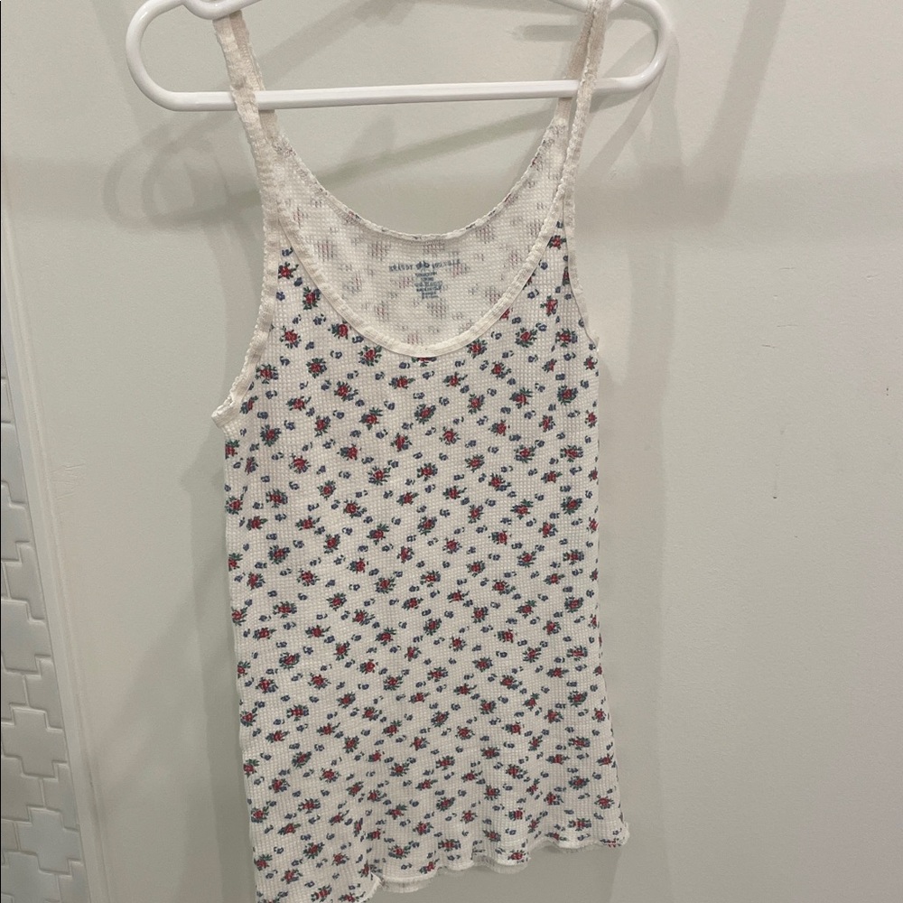 Brandy Melville White Floral Camisole